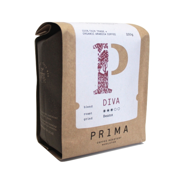 Prima Fairtrade Organic Diva Fresh Ground Coffee 200g