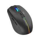 Promate Ergonomic Wireless Optical Mouse Rechargeable With Led Rainbow Lights Black image