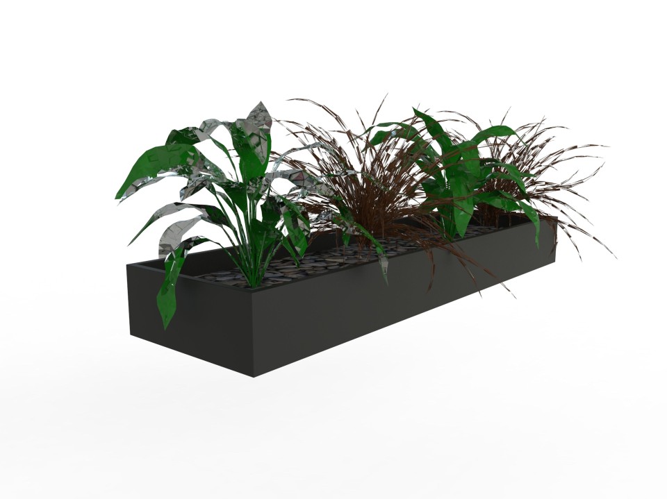 Proceed Slider Planter Box 1600Wx450Dmm Matt Black